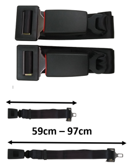 2er SET Universal-Sicherheitsgurt-Verlängerung Verstellbereich: 59cm - 97cm Länge