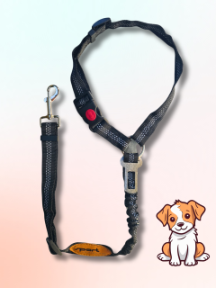 Sport Vibrations® 2-in-1 Auto-Hundegurt mit Rückdämpfung – Verstellbarer Sicherheitshundeleine mit Schnellbefestigung an der Kopfstütze & Universalschnalle zum Einrasten – Für alle Hunderassen & Autotypen